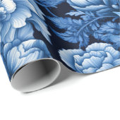 Blue Flowers dramatisch  Giftwrap Cadeaupapier (Rol Hoek)