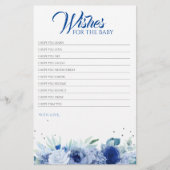 Blue Flowers Elegant Baby shower Game (Voorkant)