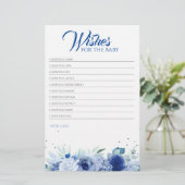 Blue Flowers Elegant Baby shower Game (Staand voorkant)