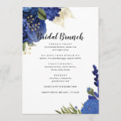 Blue Flowers Elegant Bridal Brunch Menu (Voorkant)