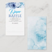 Blue Flowers Elegant Luier Raffle Ticket Informatiekaartje (Voorkant / Achterkant)