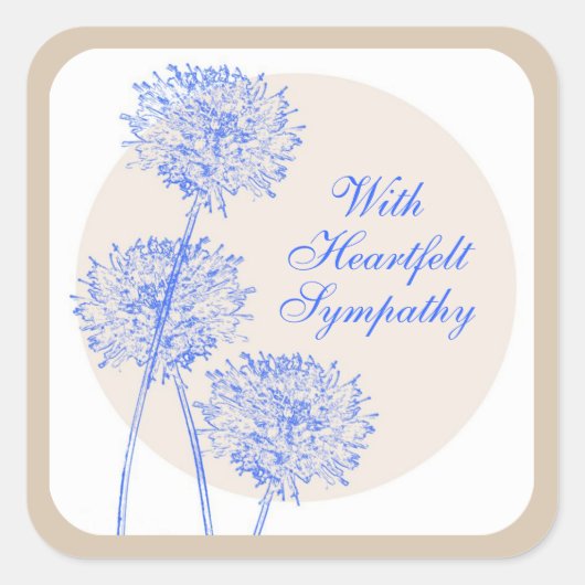Blue Flowers en Tan Circles Sticker (Voorkant)