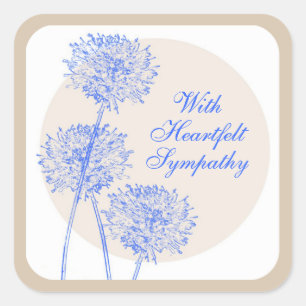 Blue Flowers en Tan Circles Sticker