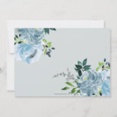 Blue Flowers Floral Boy Baby shower Kaart (Achterkant)