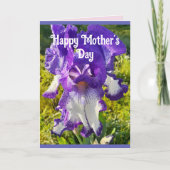 Blue Flowers Floral Iris Irises Moederdag Kaart (Voorkant)