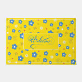 Blue Flowers Front Deuren Decor Welkom Mat (Voorkant)