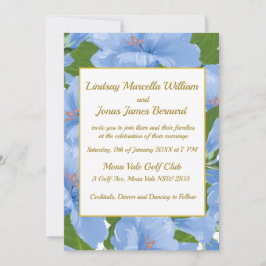 Blue Flowers Garden Invitation Kaart
