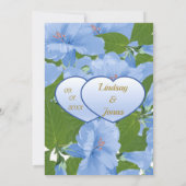 Blue Flowers Garden Invitation Kaart (Achterkant)