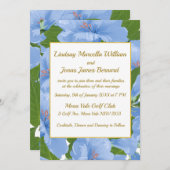 Blue Flowers Garden Invitation Kaart (Voorkant / Achterkant)