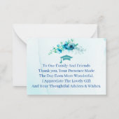 Blue Flowers Gepersonaliseerd Afstuderen Bedankt Notitiekaartje (Achterkant)