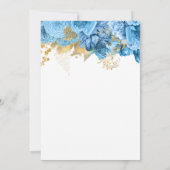 Blue Flowers Gold Foil Glam 60th Birthday Kaart (Achterkant)