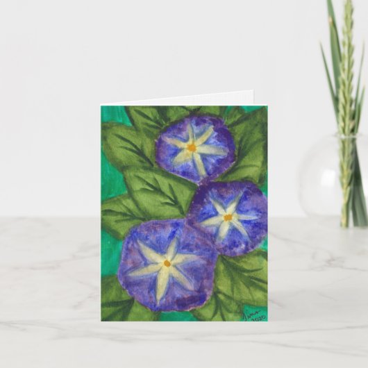 "Blue Flowers" Greeting Card Notitiekaartje (Voorkant)