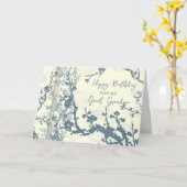 Blue Flowers Grote oma Verjaardag Kaart (Gele Bloem)