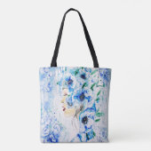 Blue Flowers Hair Woman Canvas tas (Achterkant)