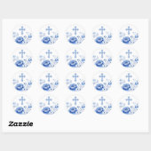 Blue Flowers Holy Cross Sticker (Vel)
