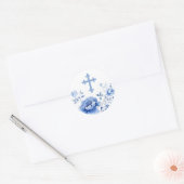 Blue Flowers Holy Cross Sticker (Envelop)