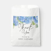 Blue Flowers Hydrangea Baby shower Bedankzakje (Voorkant)