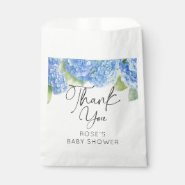 Blue Flowers Hydrangea Baby shower Bedankzakje