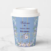 Blue Flowers Hydrangea Paarse Lila Baby shower Papieren Bekers (Voorkant)