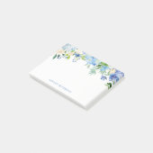 Blue Flowers hydrangea Personalized Post-it Notes (Schuin)