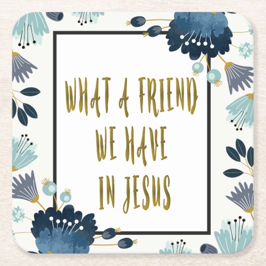 Blue Flowers Hymn Onderzetter (Voorkant)