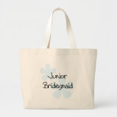 Blue Flowers Jr. Bridesmaid Grote Tote Bag (Voorkant)