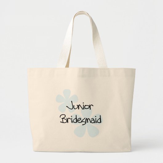 Blue Flowers Jr. Bridesmaid Grote Tote Bag (Voorkant)