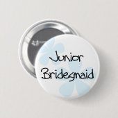 Blue Flowers Jr. Bridesmaid Ronde Button 5,7 Cm (Voorkant /achterkant)
