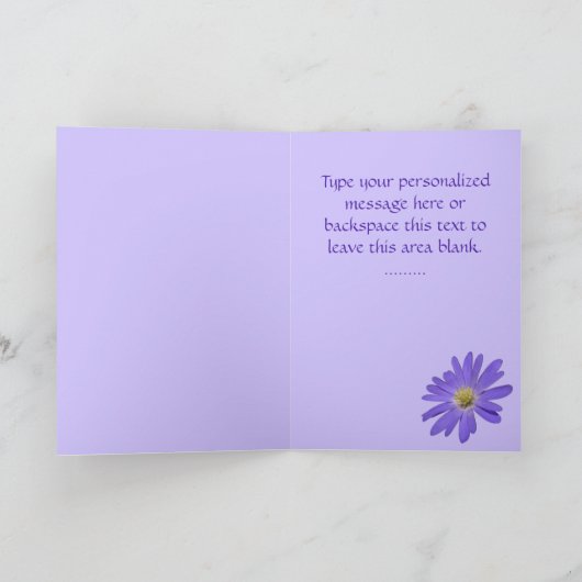 Blue Flowers Kaart Daisy Wenskaart Blank (Binnen)