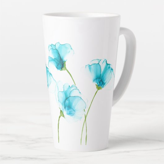 Blue Flowers Latte Mok (Rechterhoek)