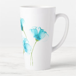 Blue Flowers Latte Mok