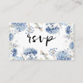 Blue Flowers Lijst Traditionele bruiloft RSVP Informatiekaartje (Achterkant)
