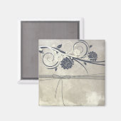 Blue Flowers Magnet (Voorkant / Achterkant)