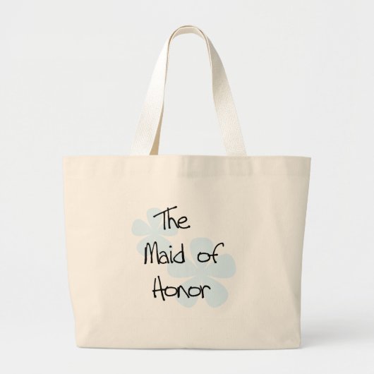 Blue Flowers Maid of Honor Grote Tote Bag (Voorkant)