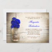 Blue Flowers Mason Jar Rustic Kaart (Voorkant)