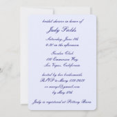 Blue Flowers Mason Jars Bridal Shower Uitnodiging (Achterkant)