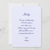 Blue Flowers Mason Jars Maid of Honor Kaart (Achterkant)