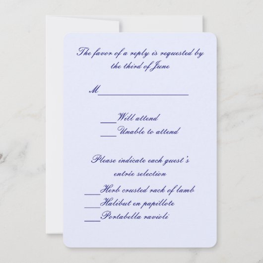 Blue Flowers Mason Jars Response Kaart (Achterkant)