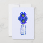 Blue Flowers Mason Jars Table Place Card Kaart (Achterkant)