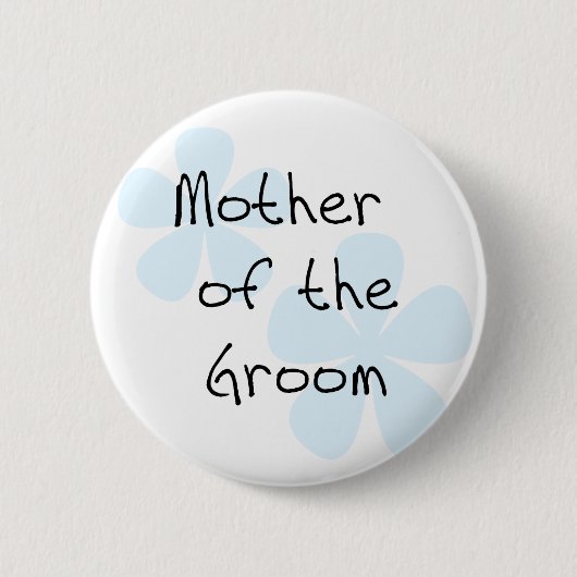 Blue Flowers Moeder van Groom Ronde Button 5,7 Cm (Voorkant)