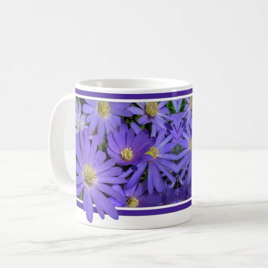 Blue Flowers Mok Coffee Cup Blue Daisies Cup (Voorkant links)