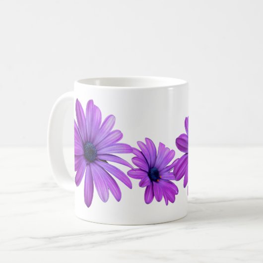 Blue Flowers Mok Coffee Cup Blue Daisies Cup (Voorkant links)