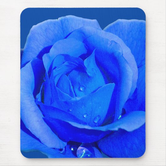Blue Flowers Mousepad Blue Roos Decor Gifts Muismat (Voorkant)