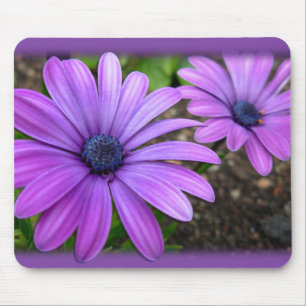 Blue Flowers Mousepad Daisy Computer Gifts Muismat