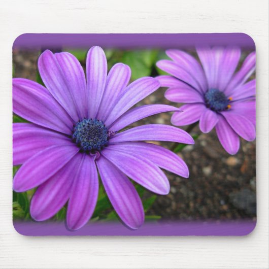 Blue Flowers Mousepad Daisy Computer Gifts Muismat (Voorkant)