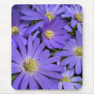 Blue Flowers Mousepad Paars/Blue Decor Gifts Muismat