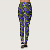 Blue Flowers Natuur Art Pattern Leggings (Achterkant)