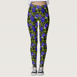 Blue Flowers Natuur Art Pattern Leggings