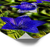 Blue Flowers Natuur Art Pattern Poster (Hoek)