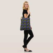 Blue Flowers Natuur Art Pattern Tote Bag (Op model)